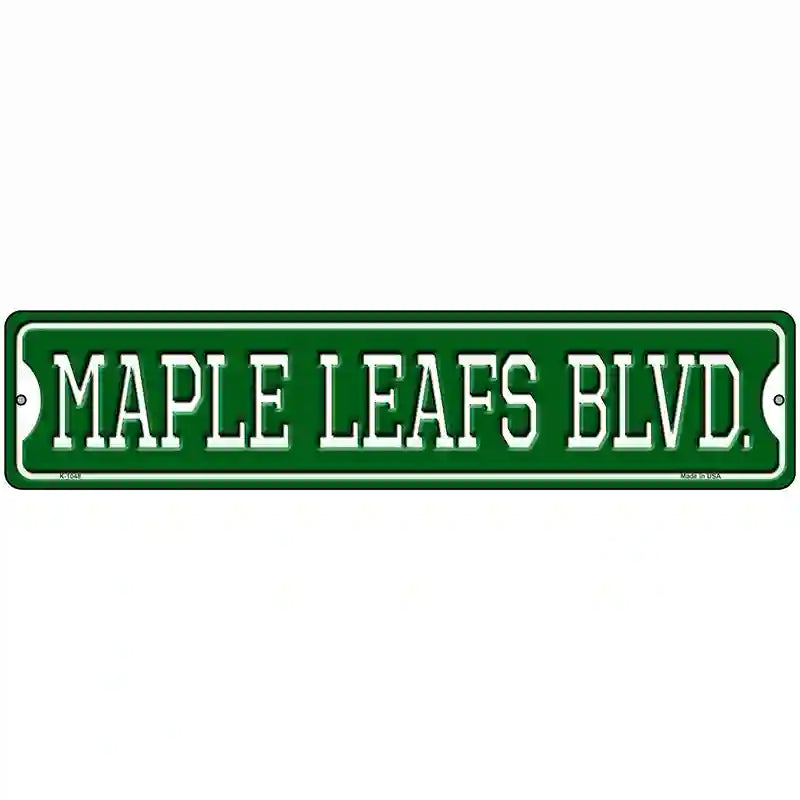 Maple Leafs Blvd Novelty Metal Street Sign 18" x 4" (K)