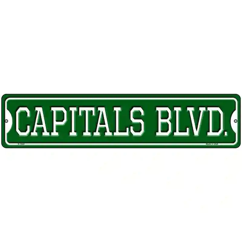 Capitals Blvd Novelty Metal Street Sign 18" x 4" (K)