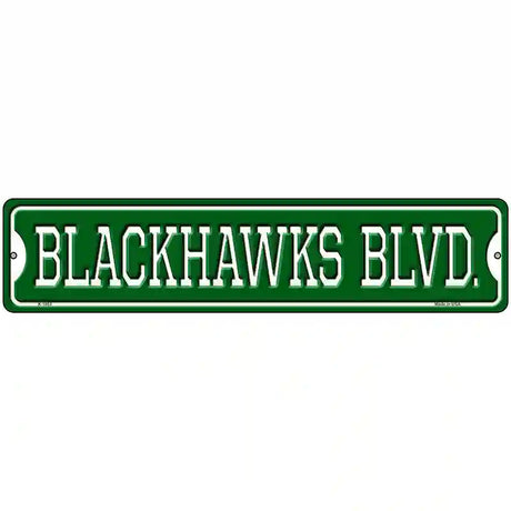 Blackhawks Blvd Novelty Metal Street Sign 18" x 4" (K)