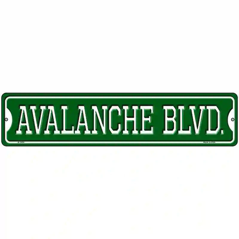 Avalanche Blvd Novelty Metal Street Sign 18" x 4" (K)