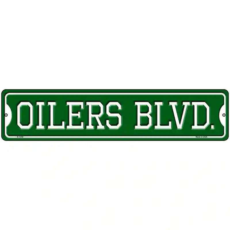 Oilers Blvd Novelty Metal Street Sign 18" x 4" (K)