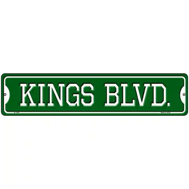 Kings Blvd Novelty Metal Street Sign 18" x 4" (K)