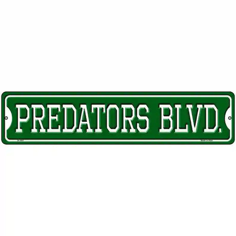 Predators Blvd Novelty Metal Street Sign 18" x 4" (K)