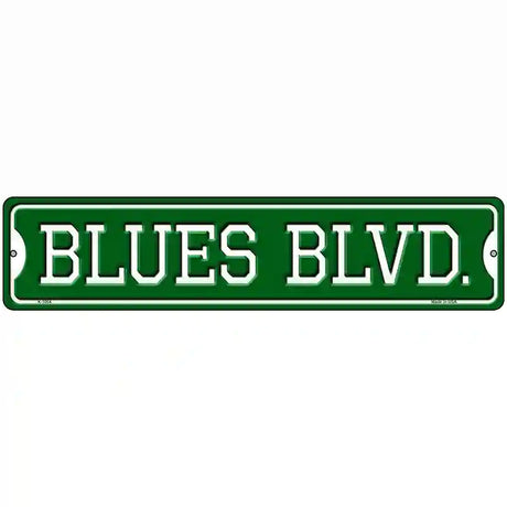 Blues Blvd Novelty Metal Street Sign 18" x 4" (K)