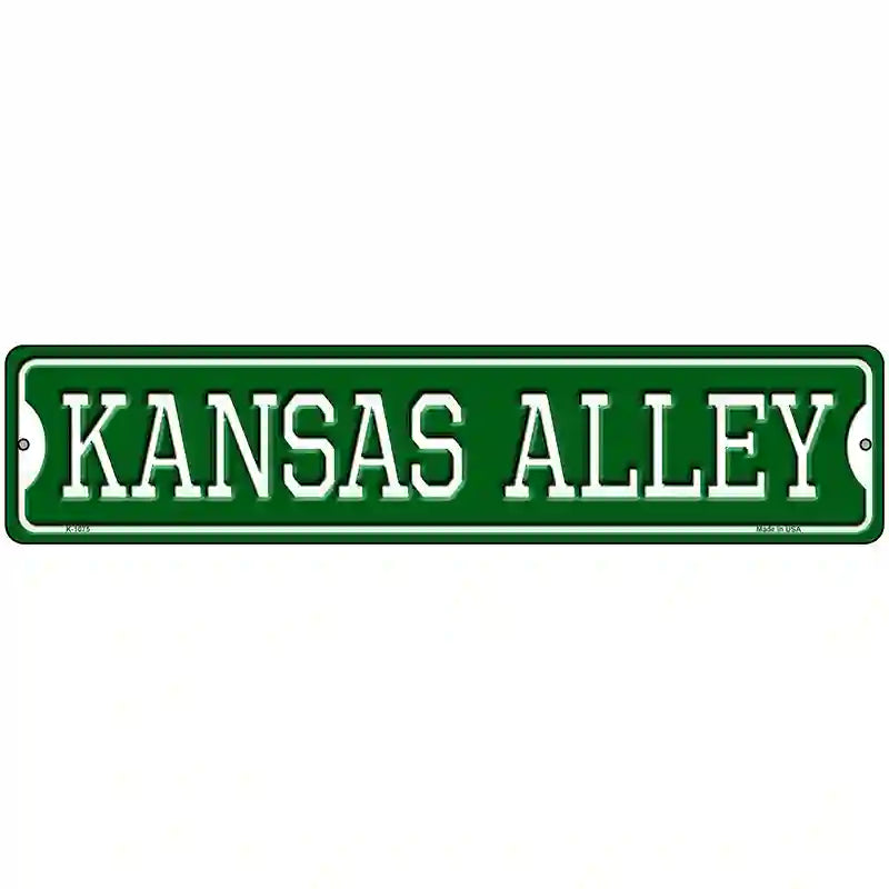 Kansas Alley Novelty Metal Street Sign 18" x 4" (K)