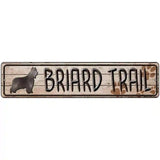 Briard Trail Novelty Metal Street Sign 18" x 4" (K)