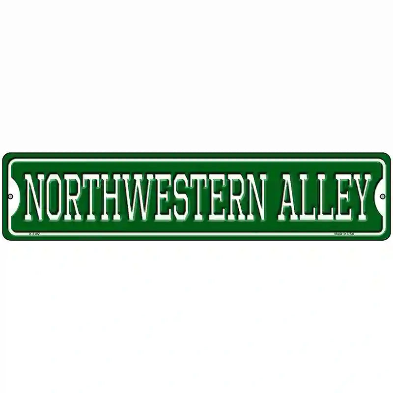 Northwestern Alley Novelty Metal Street Sign 18" x 4" (K)