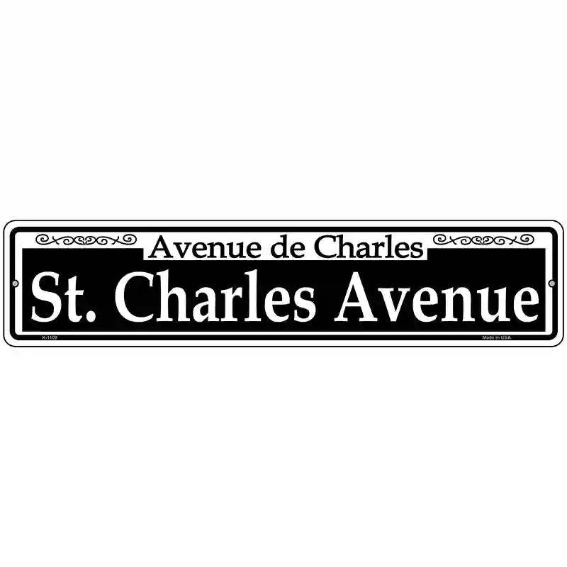 St. Charles Ave Novelty Metal Street Sign 18" x 4" (K)