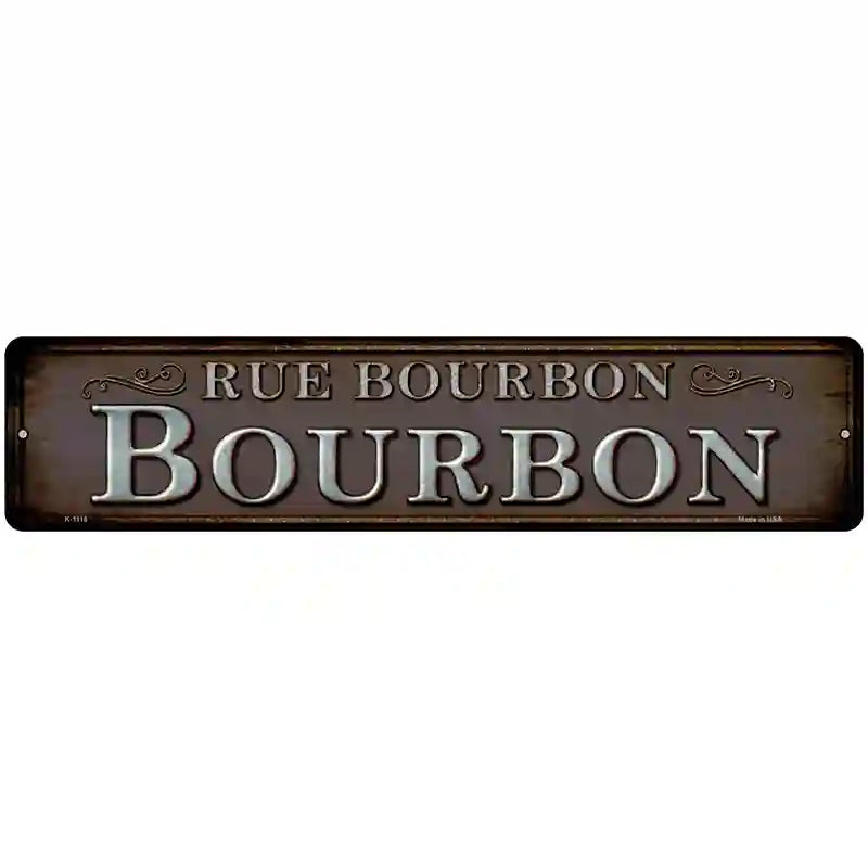 Rue Bourbon Novelty Metal Street Sign 18" x 4" (K)