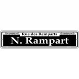 N. Rampart Novelty Metal Street Sign 18" x 4" (K)