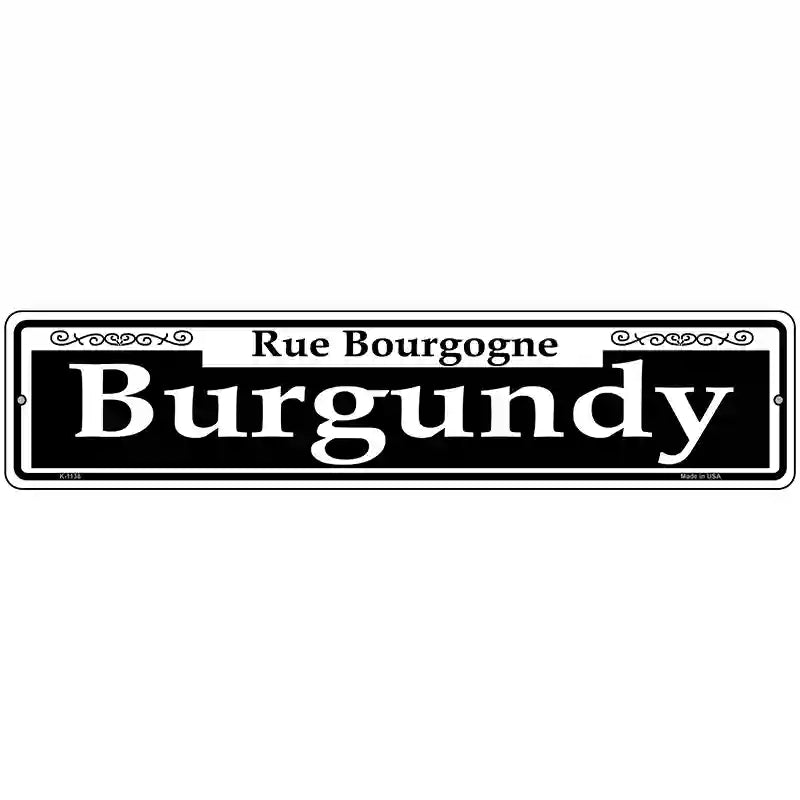 Burgundy Novelty Metal Street Sign 18" x 4" (K)