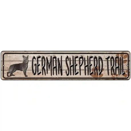 German Shepherd Trail Novelty Metal Street Sign 18" x 4" (K)