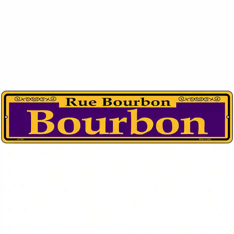 Bourbon Purple Novelty Metal Street Sign 18" x 4" (K)