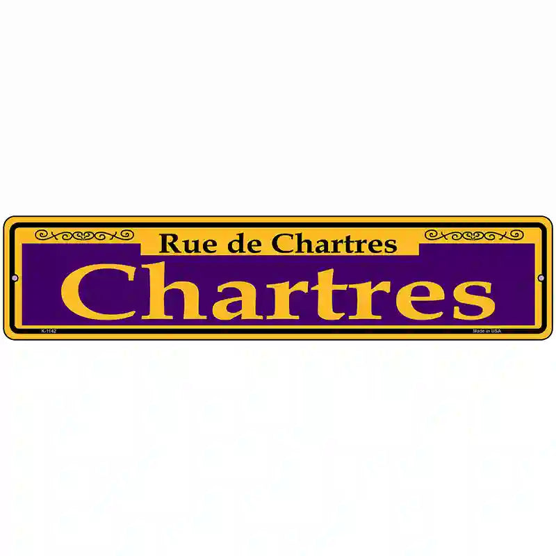 Chartres Purple Novelty Metal Street Sign 18" x 4" (K)