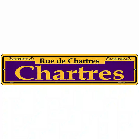 Chartres Purple Novelty Metal Street Sign 18" x 4" (K)