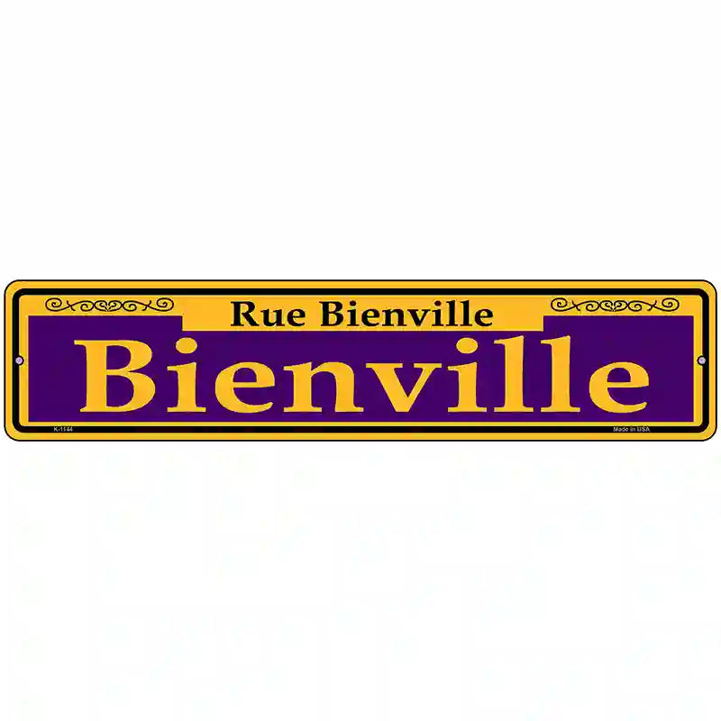 Bienville Purple Novelty Metal Street Sign 18" x 4" (K)