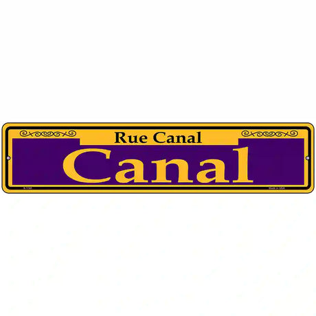 Canal Purple Novelty Metal Street Sign 18" x 4" (K)