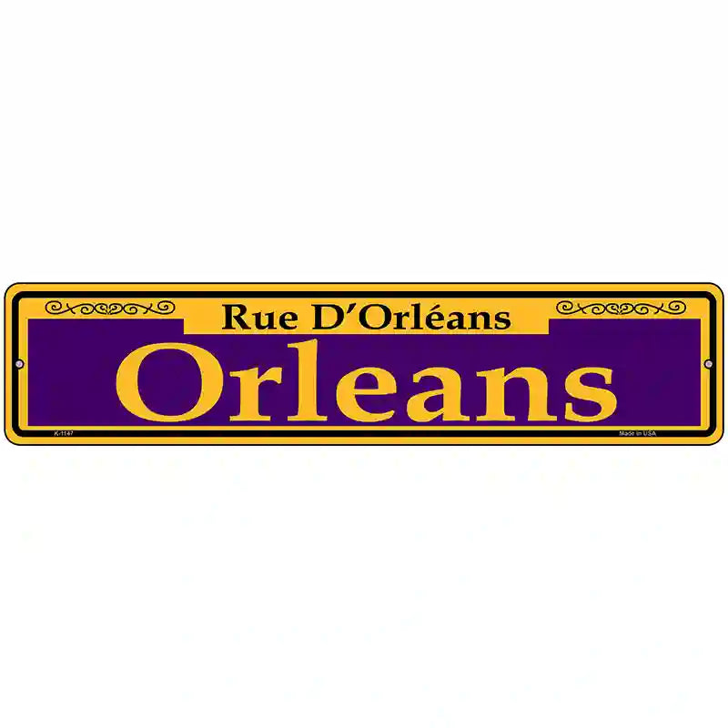 Orleans Purple Novelty Metal Street Sign 18" x 4" (K)