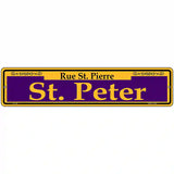 St. Peter Purple Novelty Metal Street Sign 18" x 4" (K)