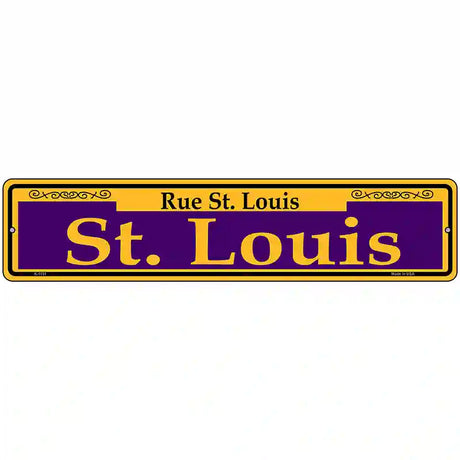 St. Louis Purple Novelty Metal Street Sign 18" x 4" (K)