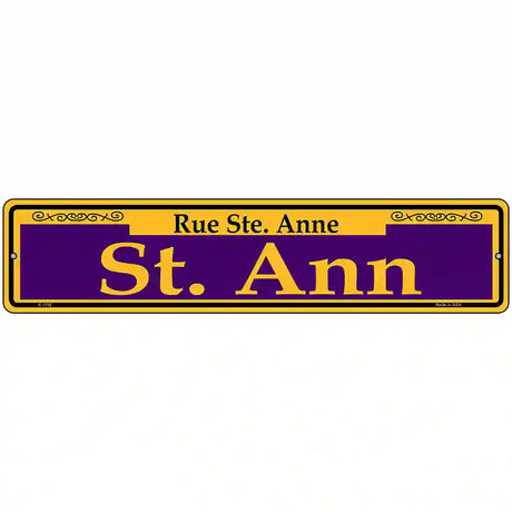 St. Ann Purple Novelty Metal Street Sign 18" x 4" (K)