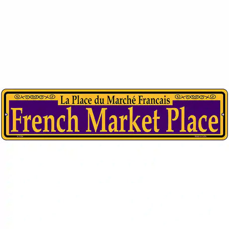 French Market Place Purple Novelty Metal Street Sign 18" x 4" (K)