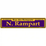 N. Rampart Purple Novelty Metal Street Sign 18" x 4" (K)