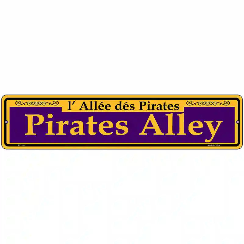 Pirates Alley Purple Novelty Metal Street Sign 18" x 4" (K)