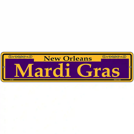 Mardi Gras Purple Novelty Metal Street Sign 18" x 4" (K)