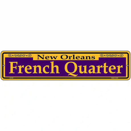 French Quarter Purple Novelty Metal Street Sign 18" x 4" (K)