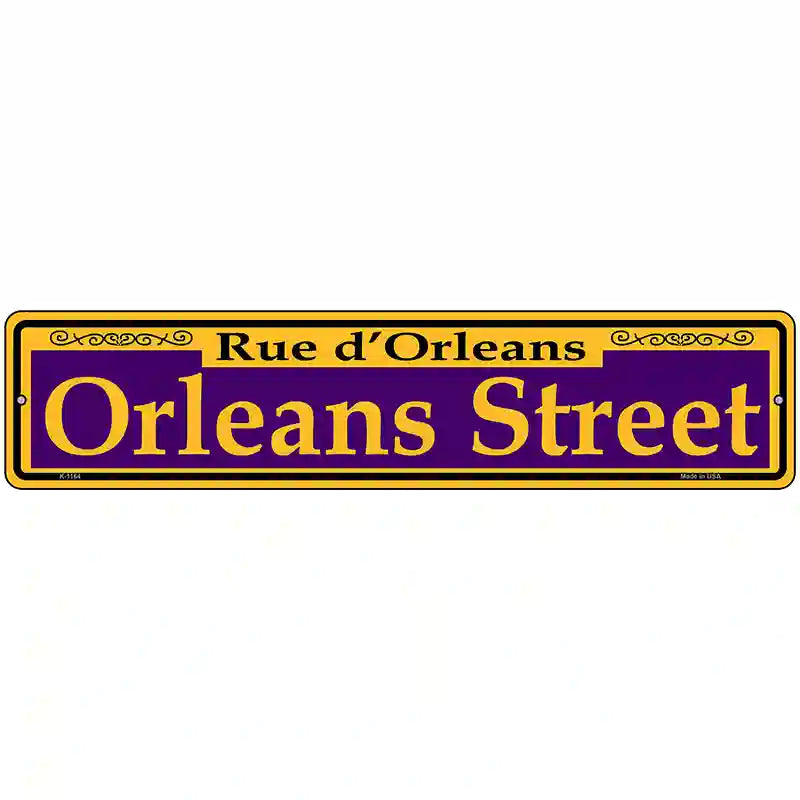 Orleans Street Purple Novelty Metal Street Sign 18" x 4" (K)