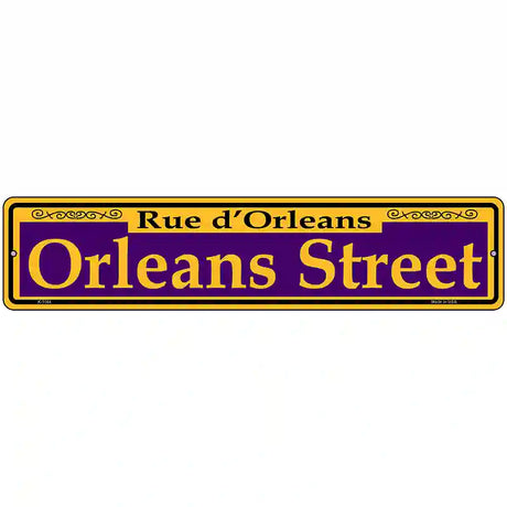 Orleans Street Purple Novelty Metal Street Sign 18" x 4" (K)