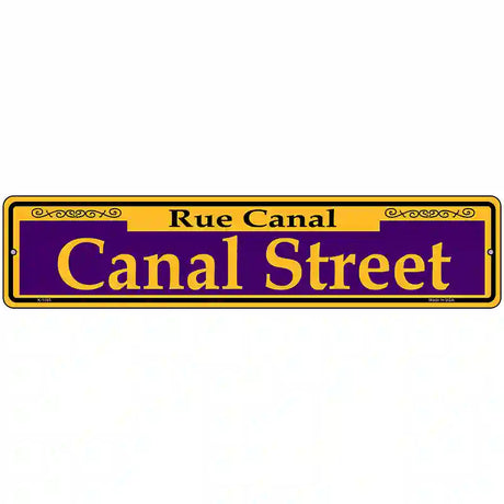 Canal Street Purple Novelty Metal Street Sign 18" x 4" (K)