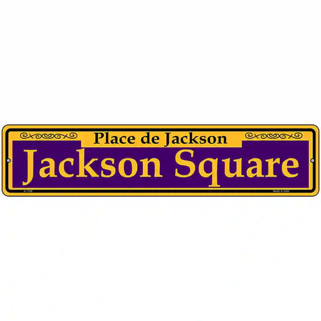 Jackson Square Purple Novelty Metal Street Sign 18" x 4" (K)