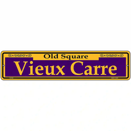 Vieux Carre Purple Novelty Metal Street Sign 18" x 4" (K)