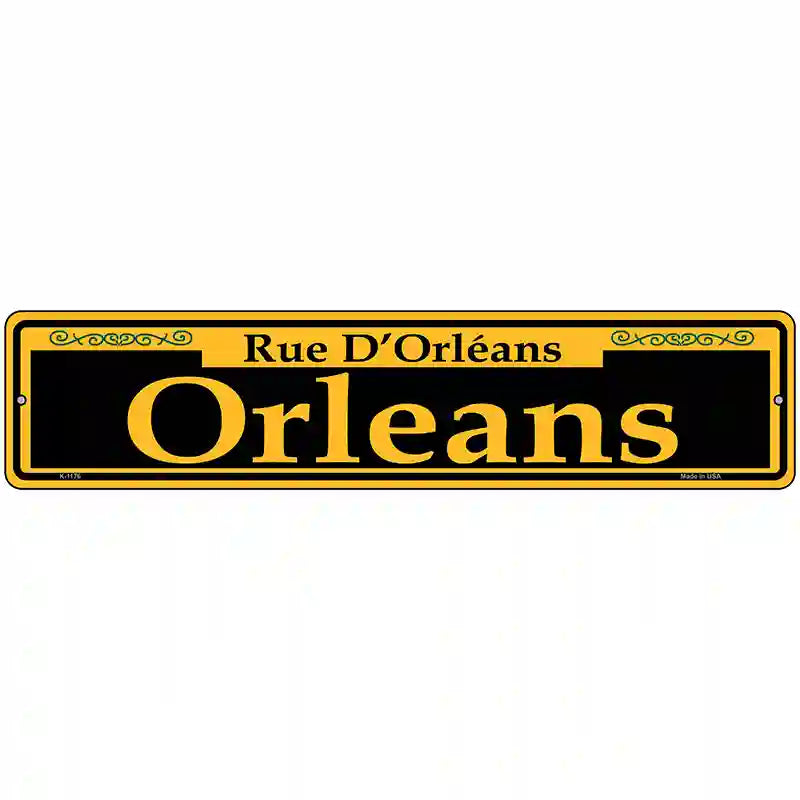 Orleans Yellow Novelty Metal Street Sign 18" x 4" (K)