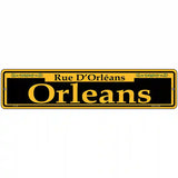 Orleans Yellow Novelty Metal Street Sign 18" x 4" (K)