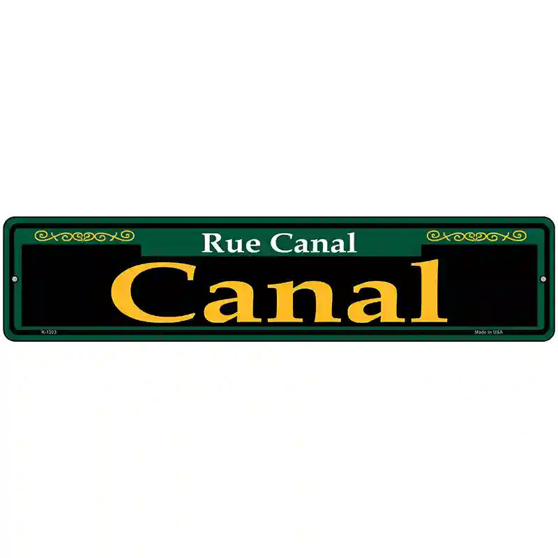 Canal Green Novelty Metal Street Sign 18" x 4" (K)