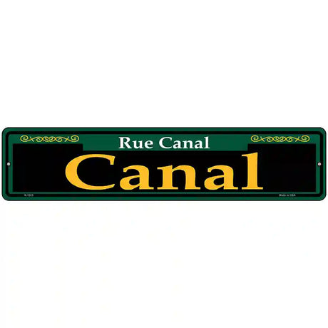 Canal Green Novelty Metal Street Sign 18" x 4" (K)