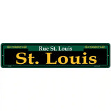 St. Louis Green Novelty Metal Street Sign 18" x 4" (K)