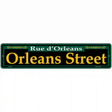 Orleans Street Green Novelty Metal Street Sign 18" x 4" (K)