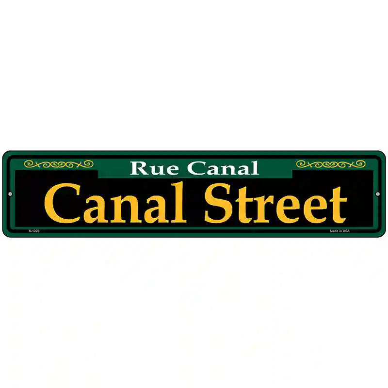 Canal Street Green Novelty Metal Street Sign 18" x 4" (K)