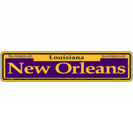 New Orleans Purple Novelty Metal Street Sign 18" x 4" (K)