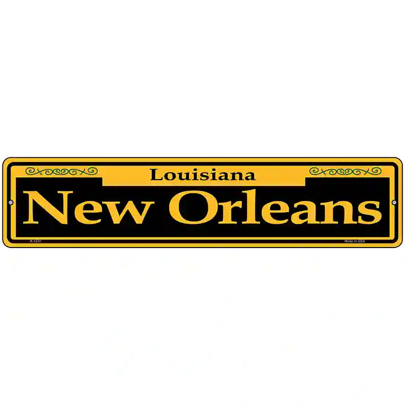 New Orleans Yellow Novelty Metal Street Sign 18" x 4" (K)