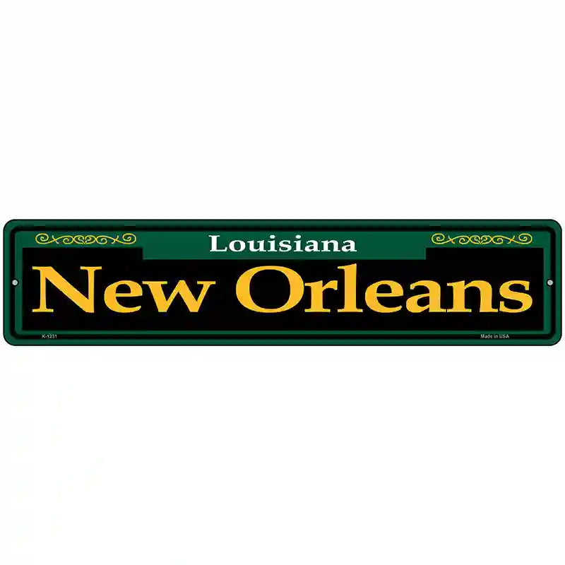 New Orleans Green Novelty Metal Street Sign 18" x 4" (K)