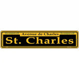 St. Charles Yellow Novelty Metal Street Sign 18" x 4" (K)