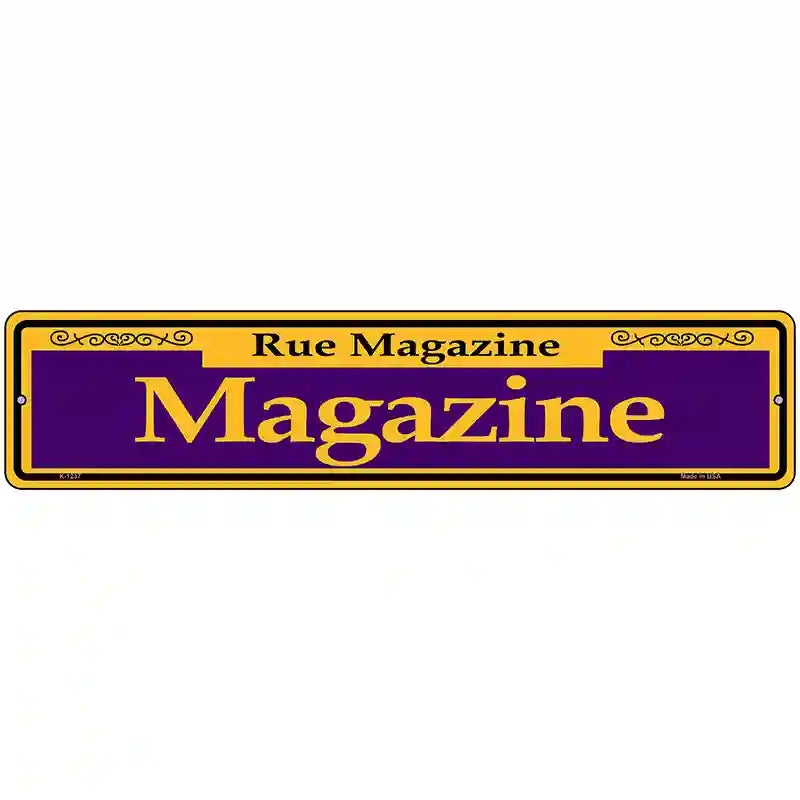 Magazine Purple Novelty Metal Street Sign 18" x 4" (K)