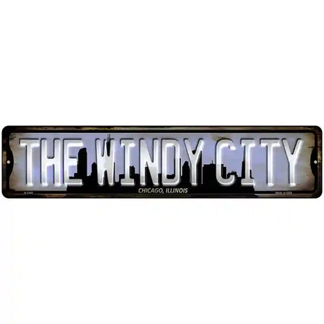 Chicago Illinois The Windy City Novelty Metal Street Sign 18" x 4" (K)