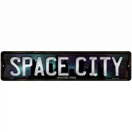 Houston Texas Space City Novelty Metal Street Sign 18" x 4" (K)