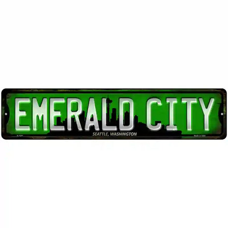 Seattle Washington Emerald City Novelty Metal Street Sign 18" x 4" (K)